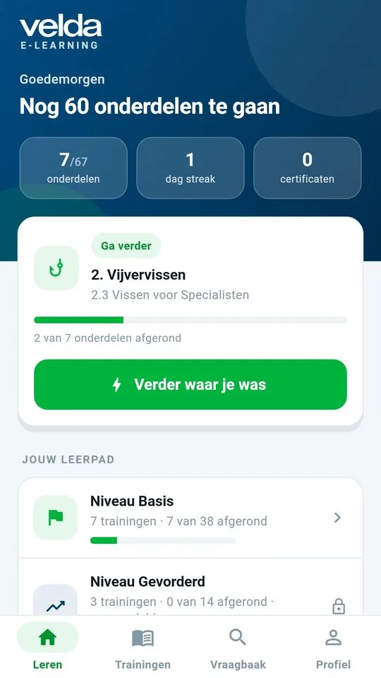 Velda E-learning: je leerpad