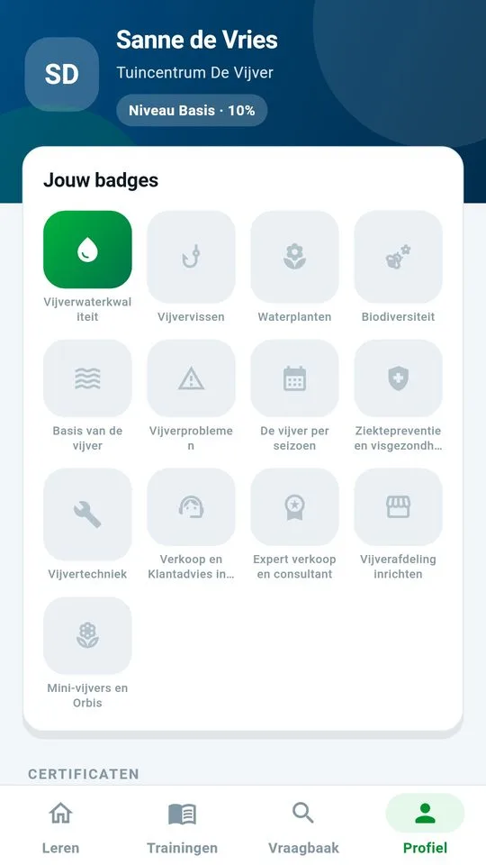 Badges en certificaten